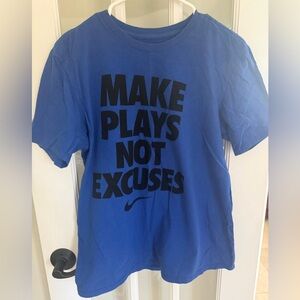 Nike Blue Short Sleeve Tee with Black Text